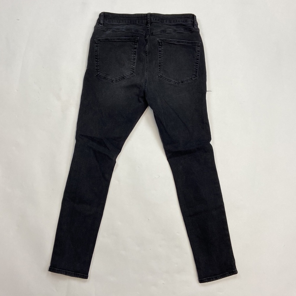 ASOS Design High Rise Destroyed Skinny Leg Ripped Factory Faded Designer Jeans - Picture 15 of 16